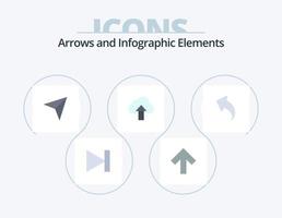 Arrow Flat Icon Pack 5 Icon Design. back. arrow. pointer. cloud. upload vector