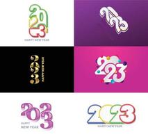 Big Set of 2023 Happy New Year logo text design 2023 number design template vector