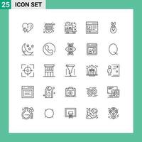 Line Pack of 25 Universal Symbols of user interface car content car Editable Vector Design Elements