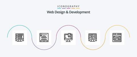 Web Design And Development Line 5 Icon Pack Including design. play . monitor . screen vector