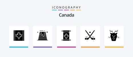 Canada Glyph 5 Icon Pack Including arctic. olympics. autumn. ice. game. Creative Icons Design vector