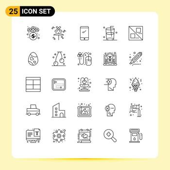 conjunto de 25 líneas vectoriales en la cuadrícula para el diseño de aves elementos de diseño vectorial editables de bebidas cruzadas móviles vector