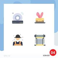 Stock Vector Icon Pack of 4 Line Signs and Symbols for cd farmer internet easter rancher Editable Vector Design Elements