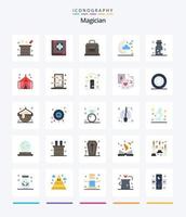 Creative Magician 25 Flat icon pack  Such As bottled. night. scary. moon. treasure vector