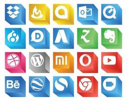 20 Social Media Icon Pack Including behance youtube zootool opera cms vector