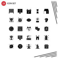 paquete de iconos de vector de stock de 25 signos y símbolos de línea para cajón de escritorio arena batería tiempo de reloj elementos de diseño de vector editables