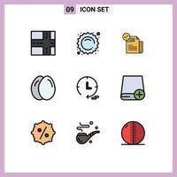 Filledline Flat Color Pack of 9 Universal Symbols of computers watch featured time life Editable Vector Design Elements