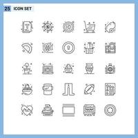 Universal Icon Symbols Group of 25 Modern Lines of add shop funds online cart Editable Vector Design Elements