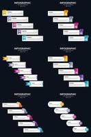 plantilla de diapositiva de presentación del paquete de infografías vectoriales 6 diagramas de ciclo de 5 pasos y líneas de tiempo vector