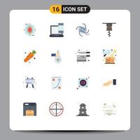 paquete de iconos de vector de stock de 16 signos y símbolos de línea para core cosmos computer macbook galaxy paquete editable de elementos de diseño de vector creativo