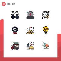 Universal Icon Symbols Group of 9 Modern Filledline Flat Colors of investment trusted management guarantee ecommerce Editable Vector Design Elements