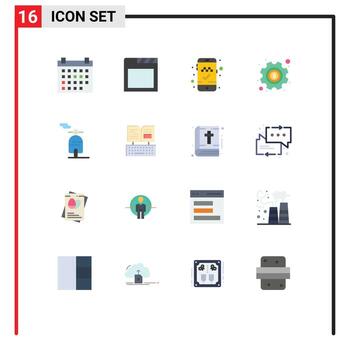 Modern Set of 16 Flat Colors and symbols such as calendar mobile app event tabs money Editable Pack of Creative Vector Design Elements