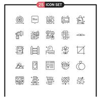 paquete de iconos de vector de stock de 25 signos y símbolos de línea para el día del padre marco de imagen de corazón de papá elementos de diseño de vector editables