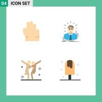 User Interface Pack of 4 Basic Flat Icons of grab dance employee business man cold Editable Vector Design Elements
