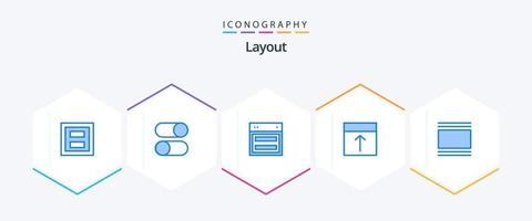 Layout 25 Blue icon pack including interface. arrange. radio. website. site vector