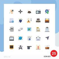 25 Universal Flat Color Signs Symbols of computers seo turkey optimization music Editable Vector Design Elements