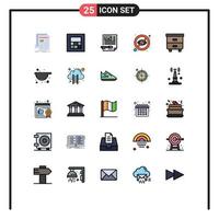 Universal Icon Symbols Group of 25 Modern Filled line Flat Colors of drawer hide article eye blind Editable Vector Design Elements