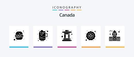 Canada Glyph 5 Icon Pack Including canada. leaf. inuit. flag. canada. Creative Icons Design vector