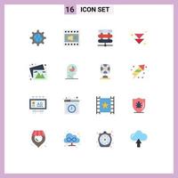 16 Universal Flat Colors Set for Web and Mobile Applications security computing internet open volume network Editable Pack of Creative Vector Design Elements