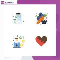 Modern Set of 4 Flat Icons Pictograph of back to school businessman pages farm investor Editable Vector Design Elements