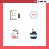 4 Universal Flat Icon Signs Symbols of education analysis science negative flask Editable Vector Design Elements