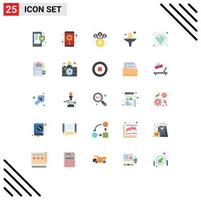 User Interface Pack of 25 Basic Flat Colors of book web management seo motivation Editable Vector Design Elements