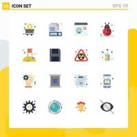 16 iconos creativos signos y símbolos modernos de compras en el navegador de negocios ayuda creativa paquete editable de elementos de diseño de vectores creativos