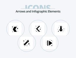 Arrow Glyph Icon Pack 5 Icon Design. down. navigation. arrow. left. pointer vector