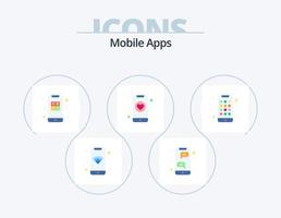 Mobile Apps Flat Icon Pack 5 Icon Design. app. phone. pp. dating. interaction vector