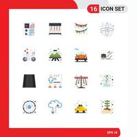 Pictogram Set of 16 Simple Flat Colors of data bow report motion red Editable Pack of Creative Vector Design Elements