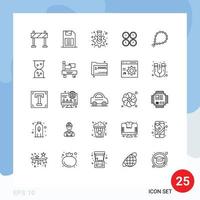 paquete de iconos vectoriales de stock de 25 signos y símbolos de línea para relojes de pared relojes de oficina relojes de engranajes reloj elementos de diseño vectorial editables vector