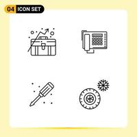 4 Creative Icons Modern Signs and Symbols of business plumber growth number screwdriver Editable Vector Design Elements