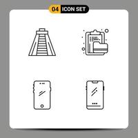 Universal Icon Symbols Group of 4 Modern Filledline Flat Colors of chichen itza smart phone archive file android Editable Vector Design Elements