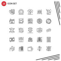 Set of 25 Modern UI Icons Symbols Signs for graphic creative holiday search media Editable Vector Design Elements