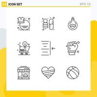 Set of 9 Vector Outlines on Grid for indent idea perfume online cart Editable Vector Design Elements