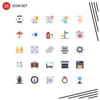 25 iconos creativos signos y símbolos modernos de seguros hasta eliminar cursor de mano clima elementos de diseño vectorial editables vector