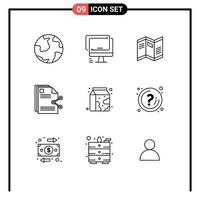 9 Universal Outline Signs Symbols of share files imac content news Editable Vector Design Elements