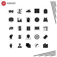 conjunto de 25 iconos modernos de ui símbolos signos para celebración subwoofer productos naturales dispositivos elementos de diseño vectorial editables vector