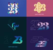 Big Set of 2023 Happy New Year logo text design 2023 number design template vector