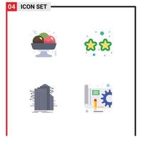 4 Flat Icon concept for Websites Mobile and Apps takoyaki smart city carnival party internet Editable Vector Design Elements