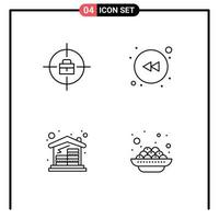 4 Creative Icons Modern Signs and Symbols of target money arrow coins india Editable Vector Design Elements