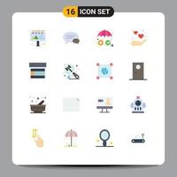 16 Flat Color concept for Websites Mobile and Apps ad security chat chatting heart Editable Pack of Creative Vector Design Elements