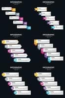 Vector 6 Infographics Pack Presentation slide template 5 Steps cycle diagrams and timelines