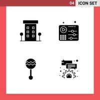 Stock Vector Icon Pack of Line Signs and Symbols for buildings audio shops equalizer maracas Editable Vector Design Elements