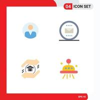 4 Flat Icon concept for Websites Mobile and Apps personal appraisal user envelope school Editable Vector Design Elements