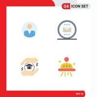 4 Flat Icon concept for Websites Mobile and Apps personal appraisal user envelope school Editable Vector Design Elements