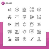 Group of 25 Lines Signs and Symbols for view layout cd grid business Editable Vector Design Elements