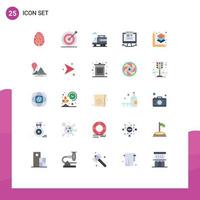 Modern Set of 25 Flat Colors and symbols such as layer scale target web design computer Editable Vector Design Elements