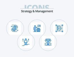 Strategy And Management Blue Icon Pack 5 Icon Design. user. man. ruby. arrow. internet vector