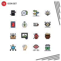 Set of 16 Modern UI Icons Symbols Signs for green study navigation online open Editable Creative Vector Design Elements